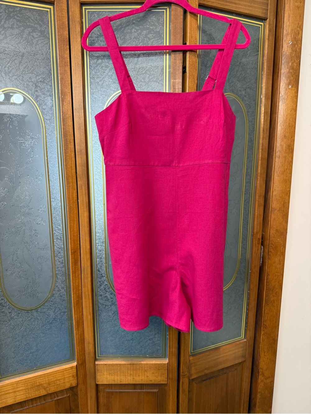 EXPRESS LADIES Hot Pink Sleeveless Square-Neck Romper, BRAND NEW